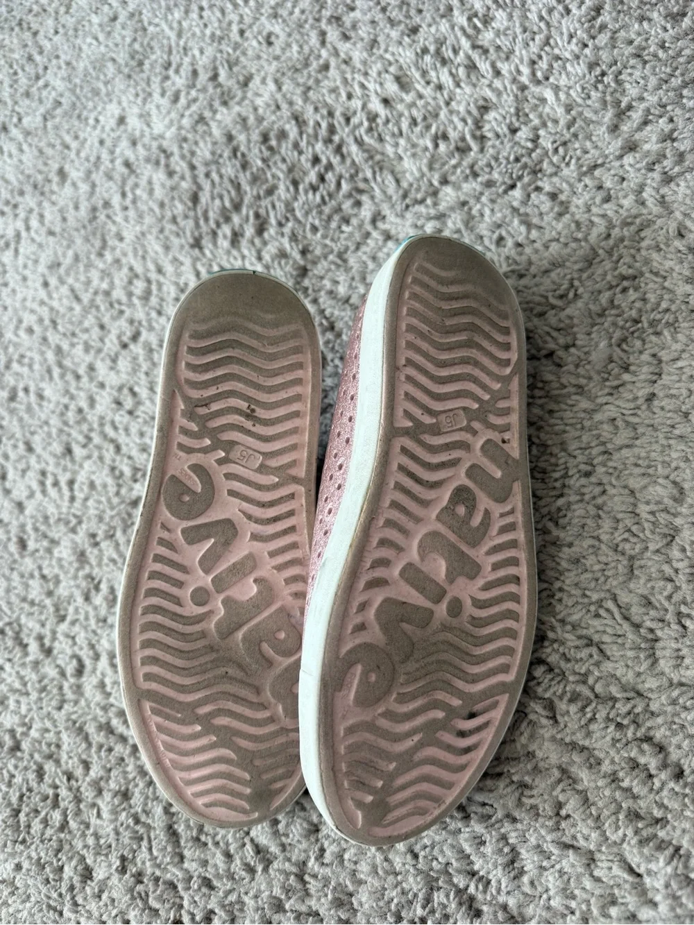 Native Shoes Kids Rose Gold Glitter Slip-On Water Shoes